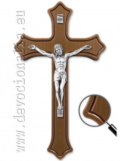 Dřevěný kříž 25cm - hnědý
