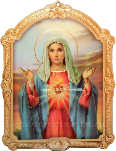 Obraz 17x23cm - Neposkvrněné Srdce Panny Marie