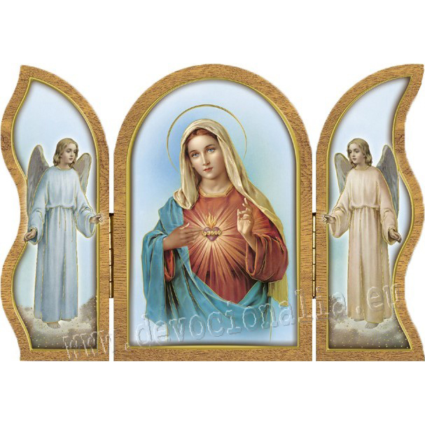 Triptych 13x9cm - Neposkvrnn Srdce Panny Marie