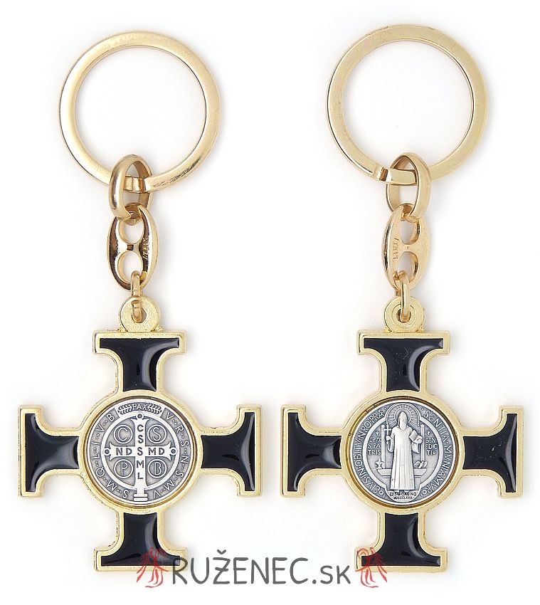 Klíčenka - kříž sv. Benedikta - černý