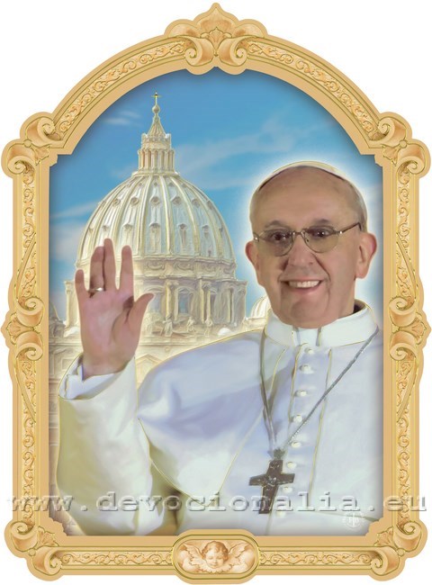 Obraz 17x23cm - Papež František