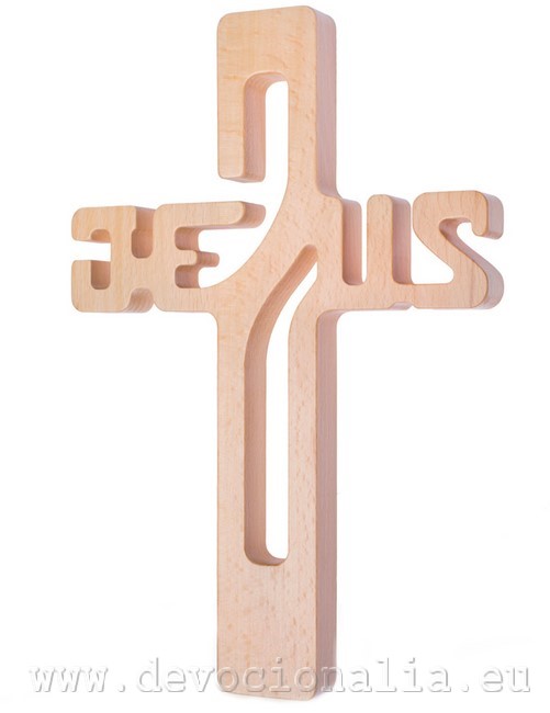 Dřevěný kříž 22cm - Jezus