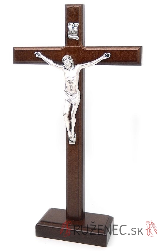 Dřevěný kříž s podstavcem 29cm