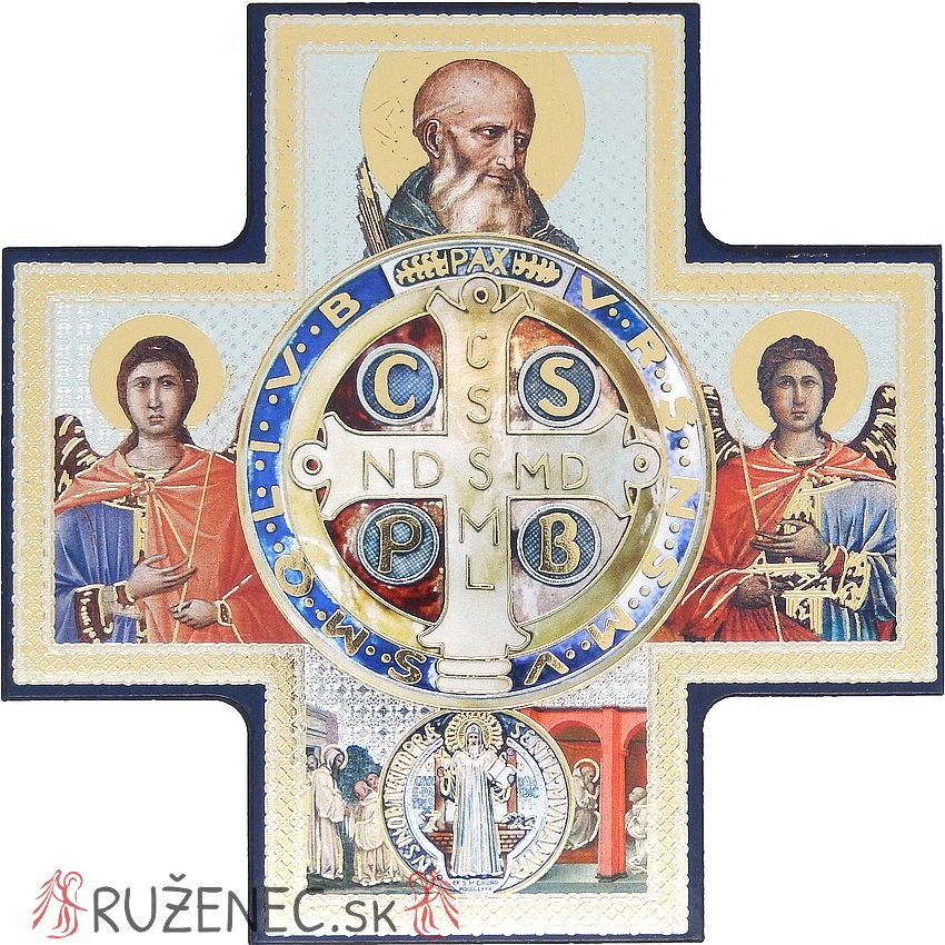 Křížová ikona 15x15cm - Svatý Benedikt
