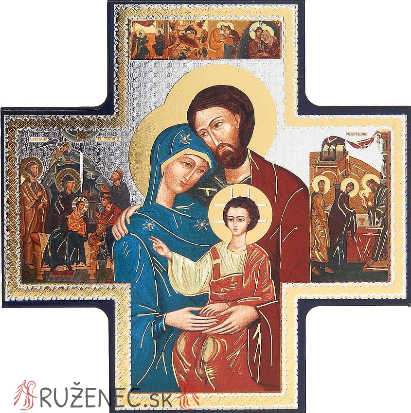 Křížová ikona 15x15cm - Svatá rodina