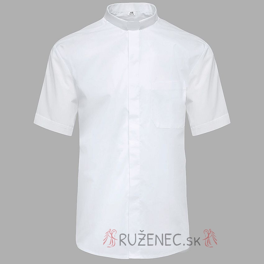 Bílá kněžská košile - Krátký rukáv