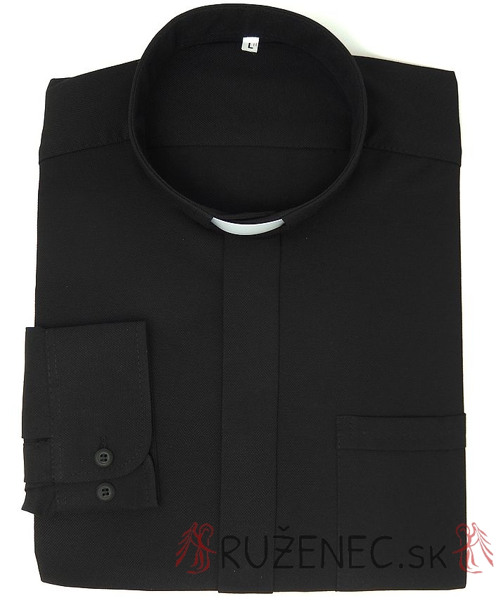 Kněžská košile - 80% bavlna - oxford - černá