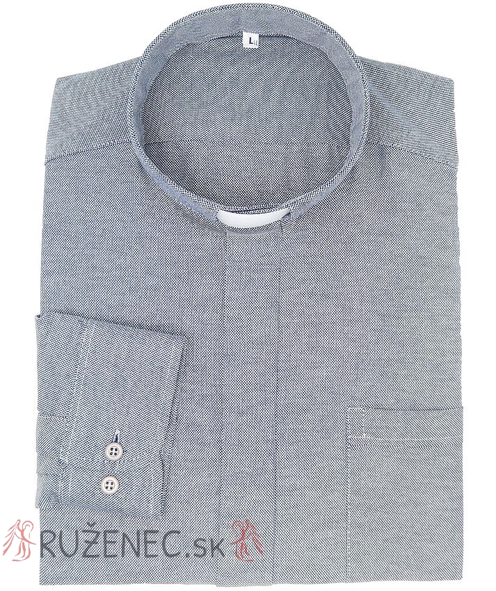 Kněžská košile - 80% bavlna - oxford - šedá