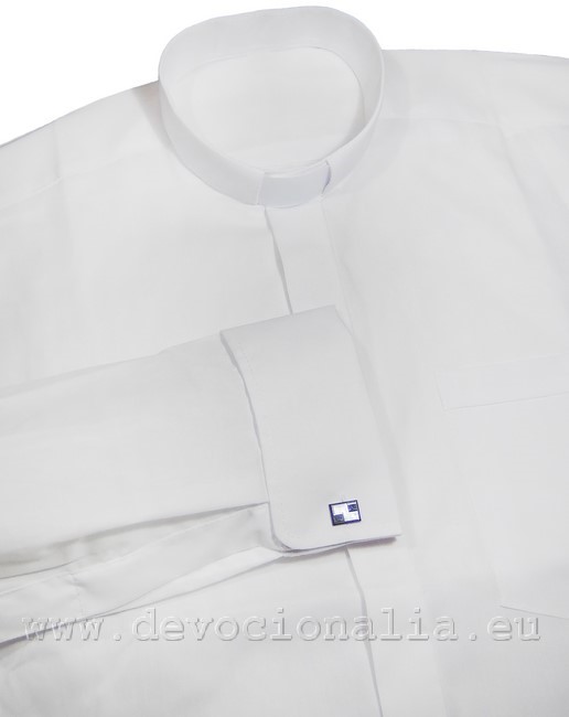 Bílá kněžská košile - manžetové knoflíky