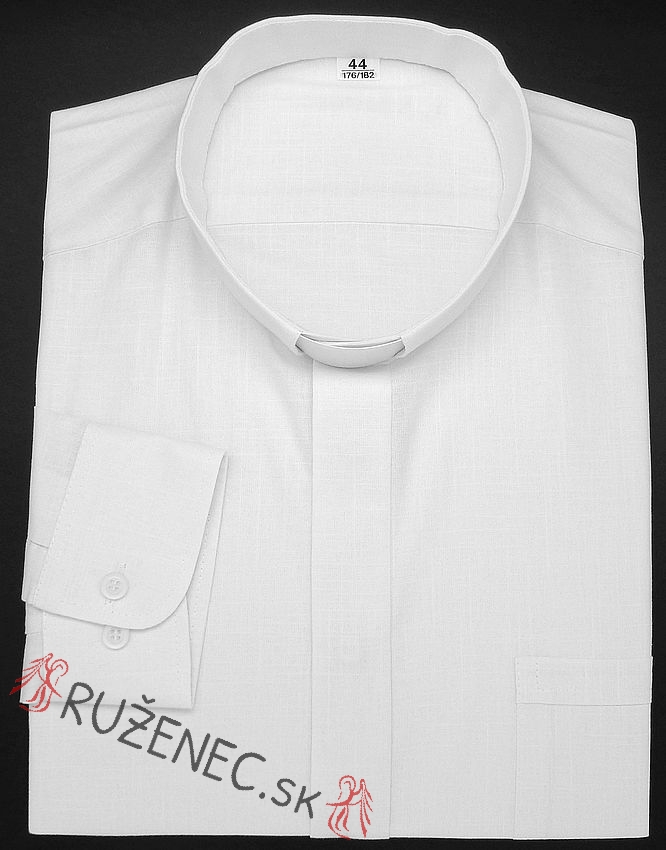 Exkluzivní kněžská košile 70%len + 30%bavlna - dlouhý rukáv