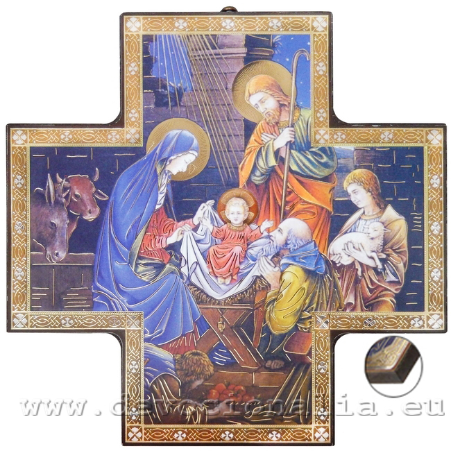 Vánoční ikona - 15x15cm - křížová