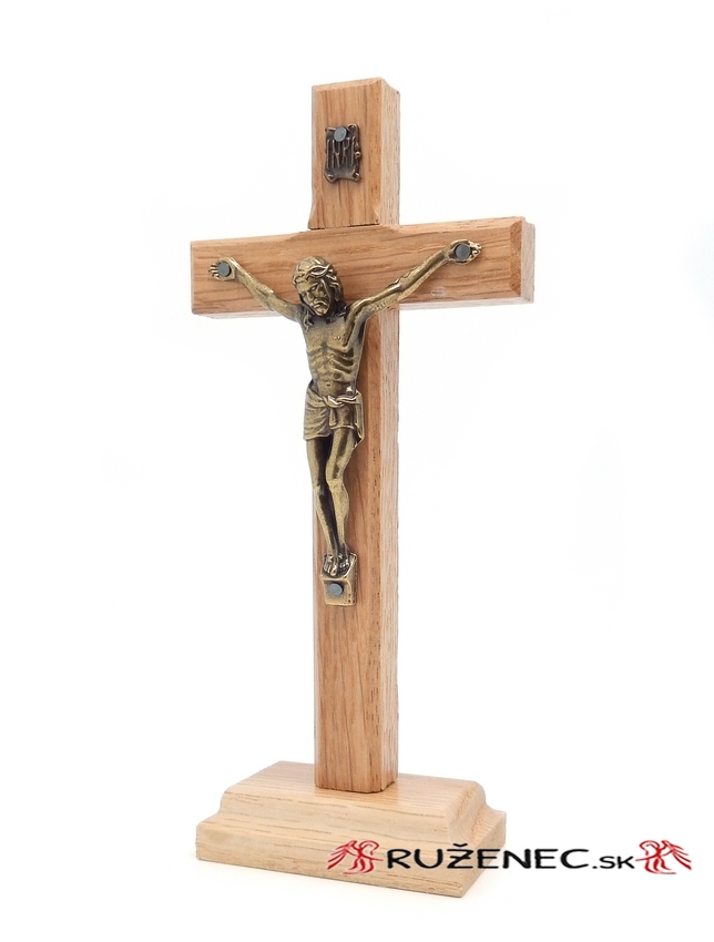 Dřevěný kříž na podstavci 16cm