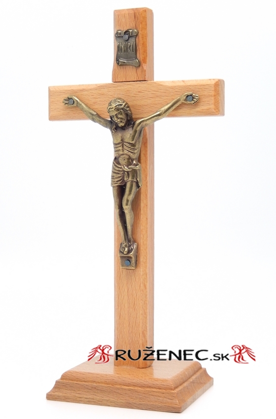 Dřevěný kříž na podstavci 20cm
