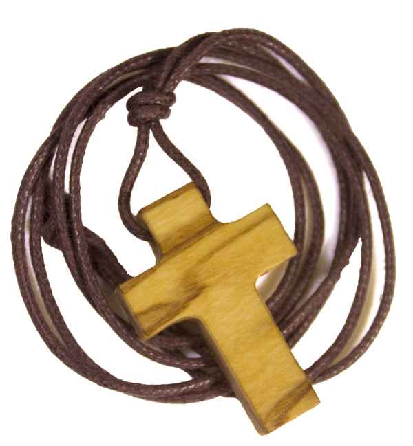 Dřevěný křížek na šňůře - 3cm