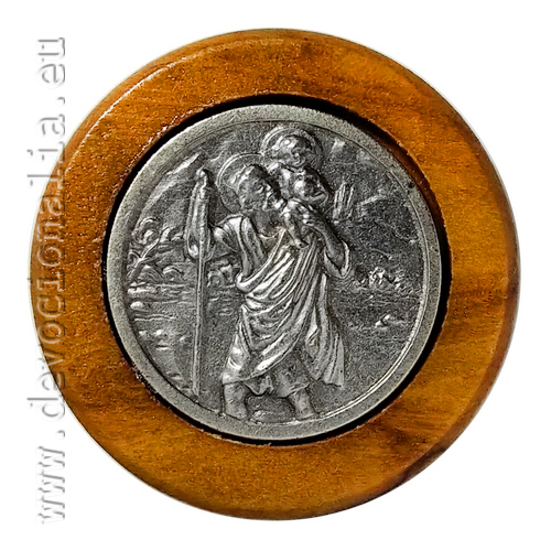 Medaile sv. Krištof - olivové dřevo