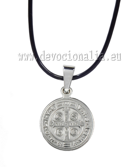 Medaile sv. Benedikta - chirurgická ocel - černá šňůra