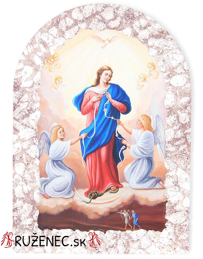 Reliefní nástěnný obraz 23x16m - Panna Marie rozvazující uzly