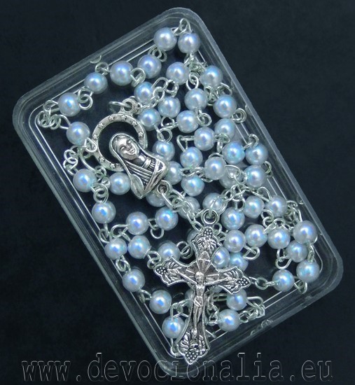 Drobný růženec - 4mm modré perly