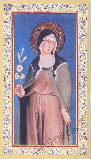 Svatý obrázek - Svatá Klára z Assisi - 6.5x10.5cm