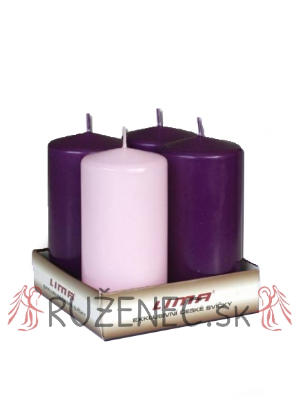 Adventní svíčky -  12cm - 4ks