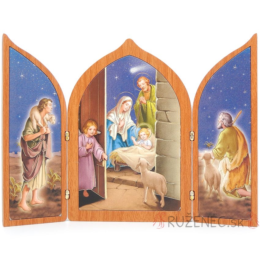 Vánoční triptych - oltář - 17x23cm